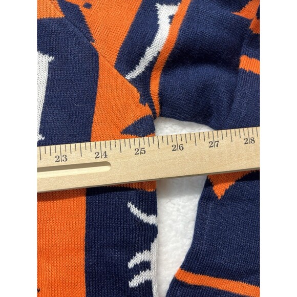 MLB Official Detroit Tigers Sweater Mens XL Navy Patches Ugly Pullover AOP Logo - Picture 6 of 8